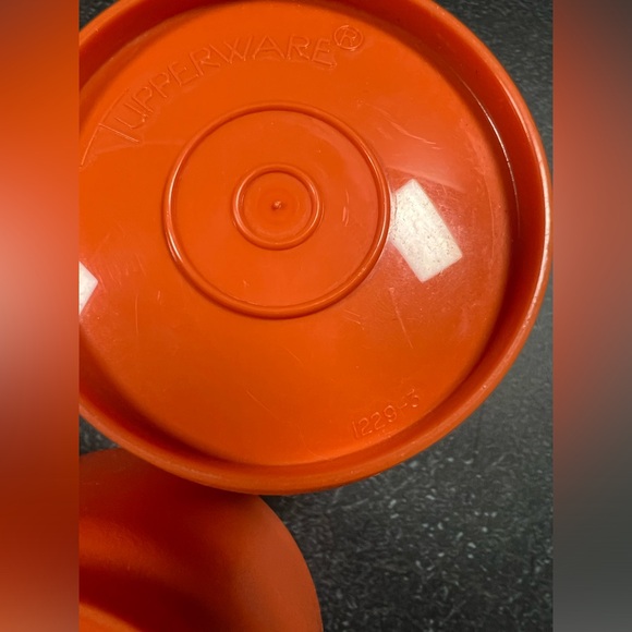 Vintage Tupperware Snack Container Nesting Cups Set Of 4 Orange NO LIDS #1229 - Picture 6 of 7